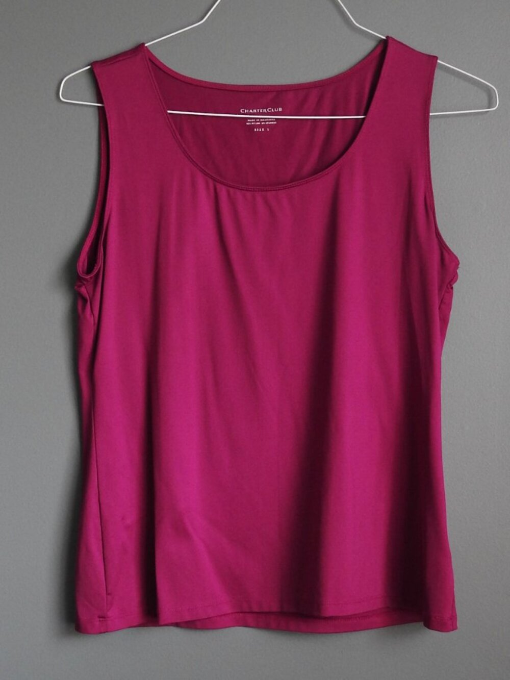 2/$15 Charter Club Pink Scoop Neck Business Tank Top Size Large